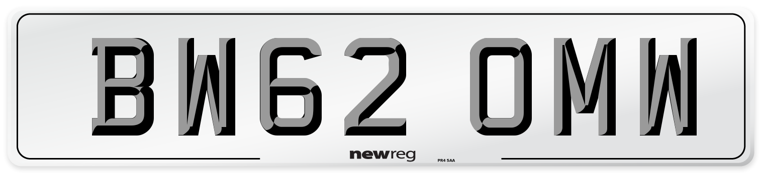 BW62 OMW Number Plate from New Reg